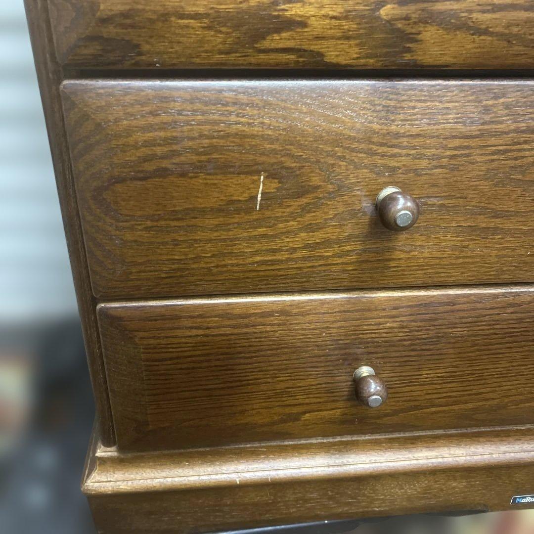 マルヨシ民芸家具 5段 7杯 チェスト 引き出し 電話台 キャビネット 収納