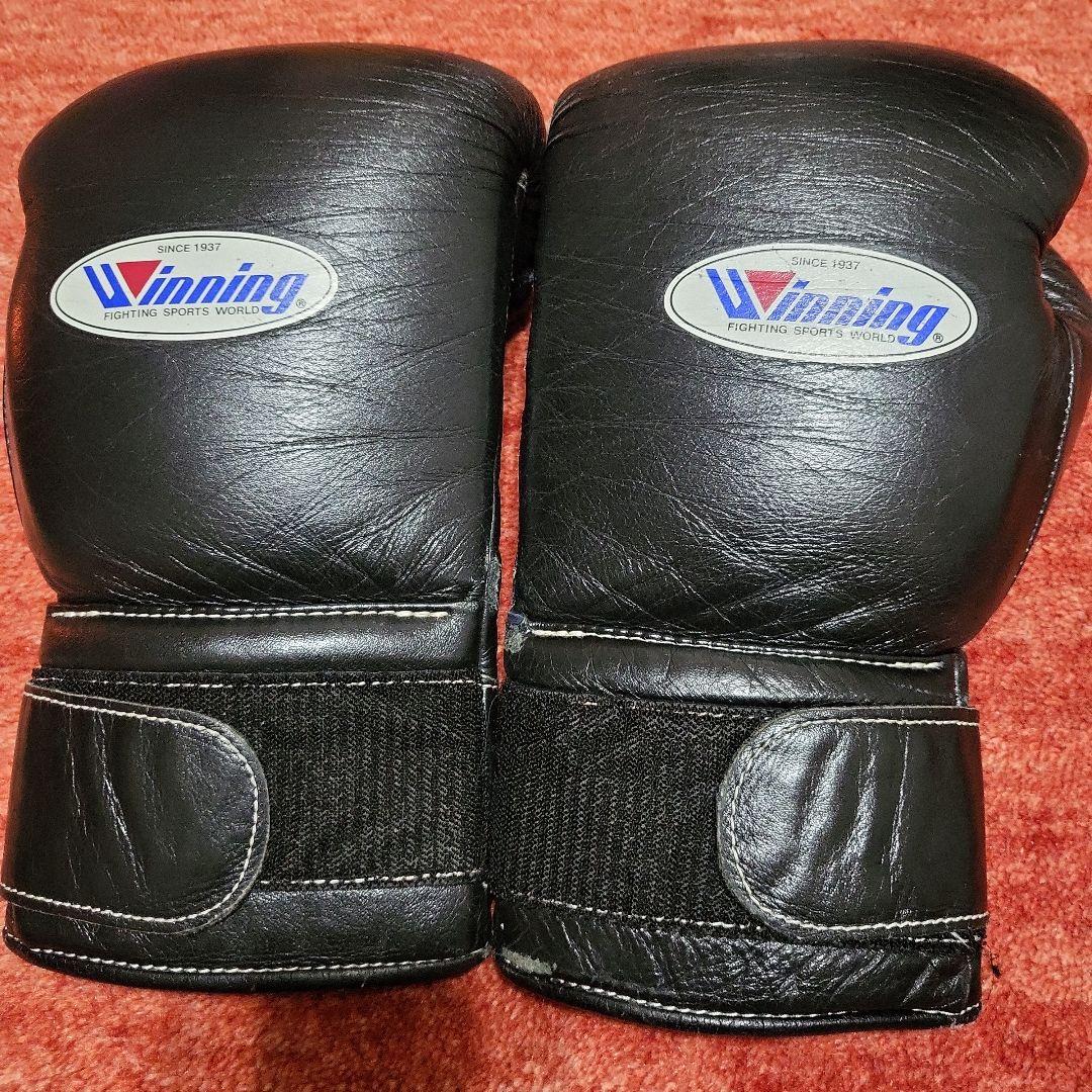 Winning ウイニング ボクシンググローブ 14oz テープ 黒 本革