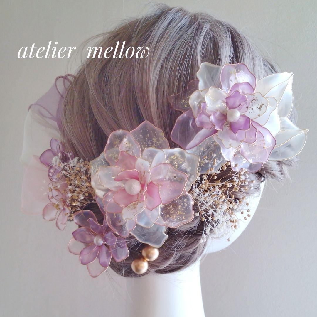 成人式 髪飾りピンク 卒業式 ウェディング アメリカンフラワー C949