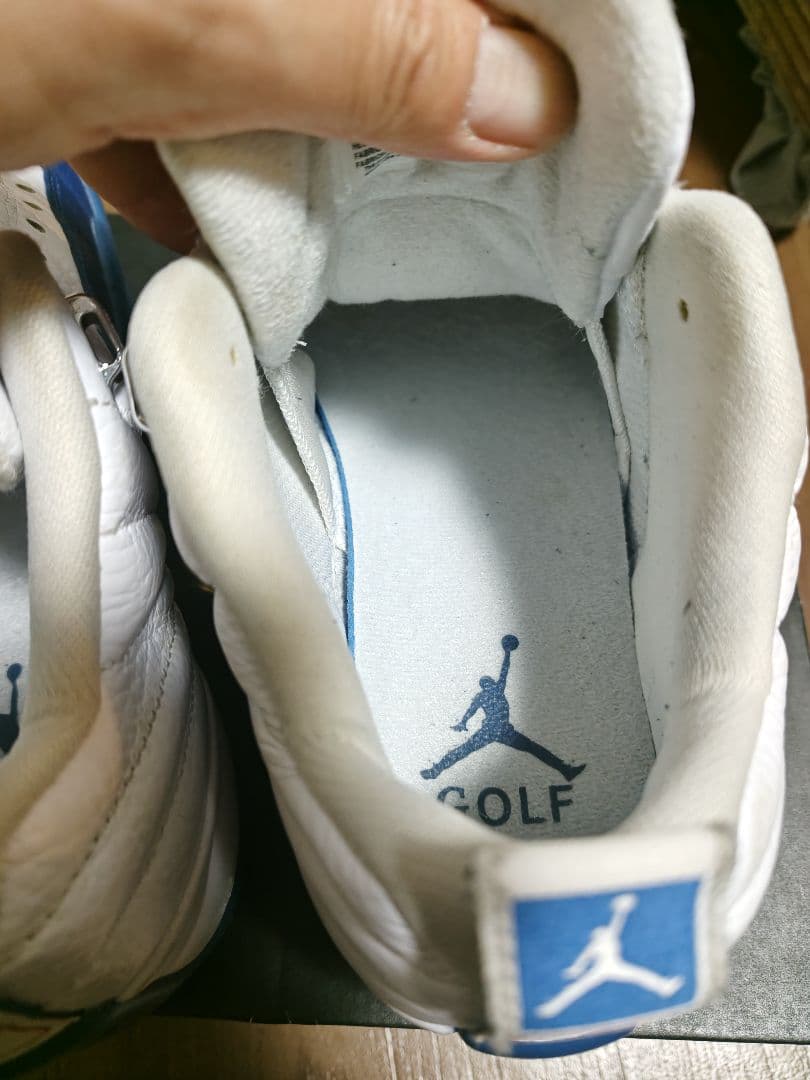 Air Jordan 12 ホワイト/ブルー TW03ゴルフシューズ