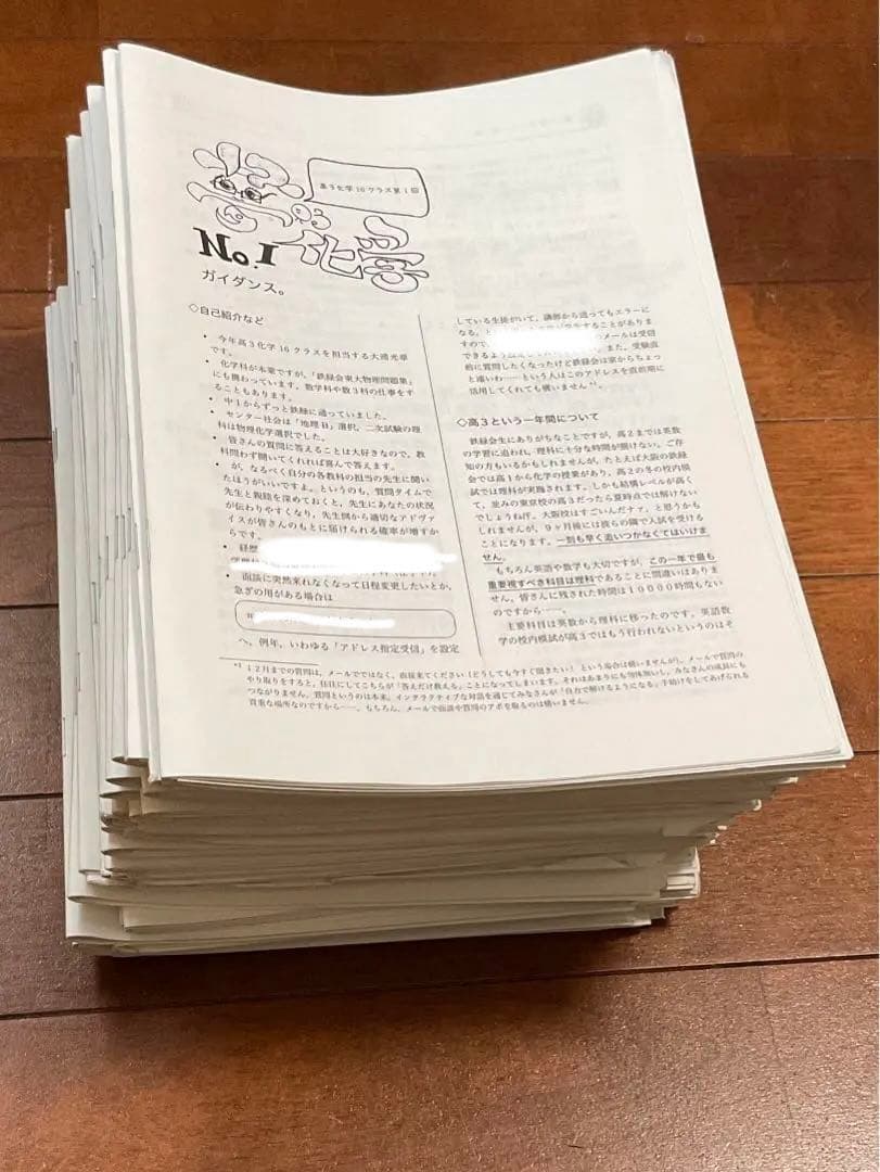 鉄緑会高3化学大浦先生授業冊子1年間全回分