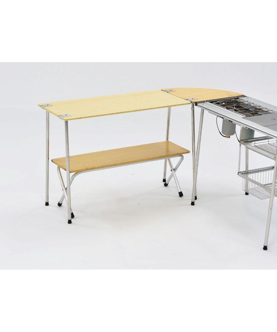 新品）フォールディングシェルフ ロング竹　ベンチ＆テーブル