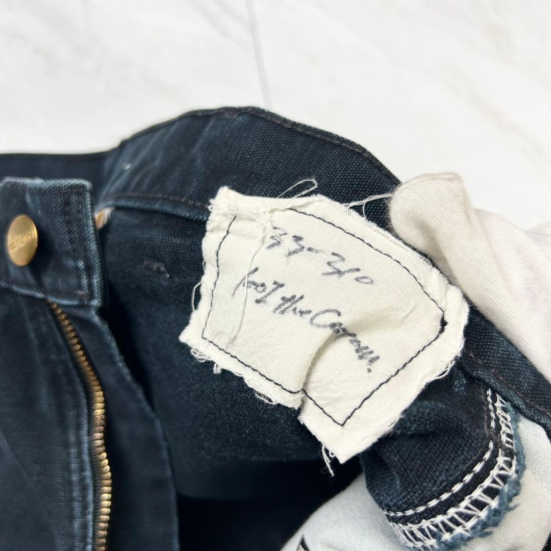 良フェード カーハート ダブルニー パンツ カスタム ダメージ 墨黒 32×34