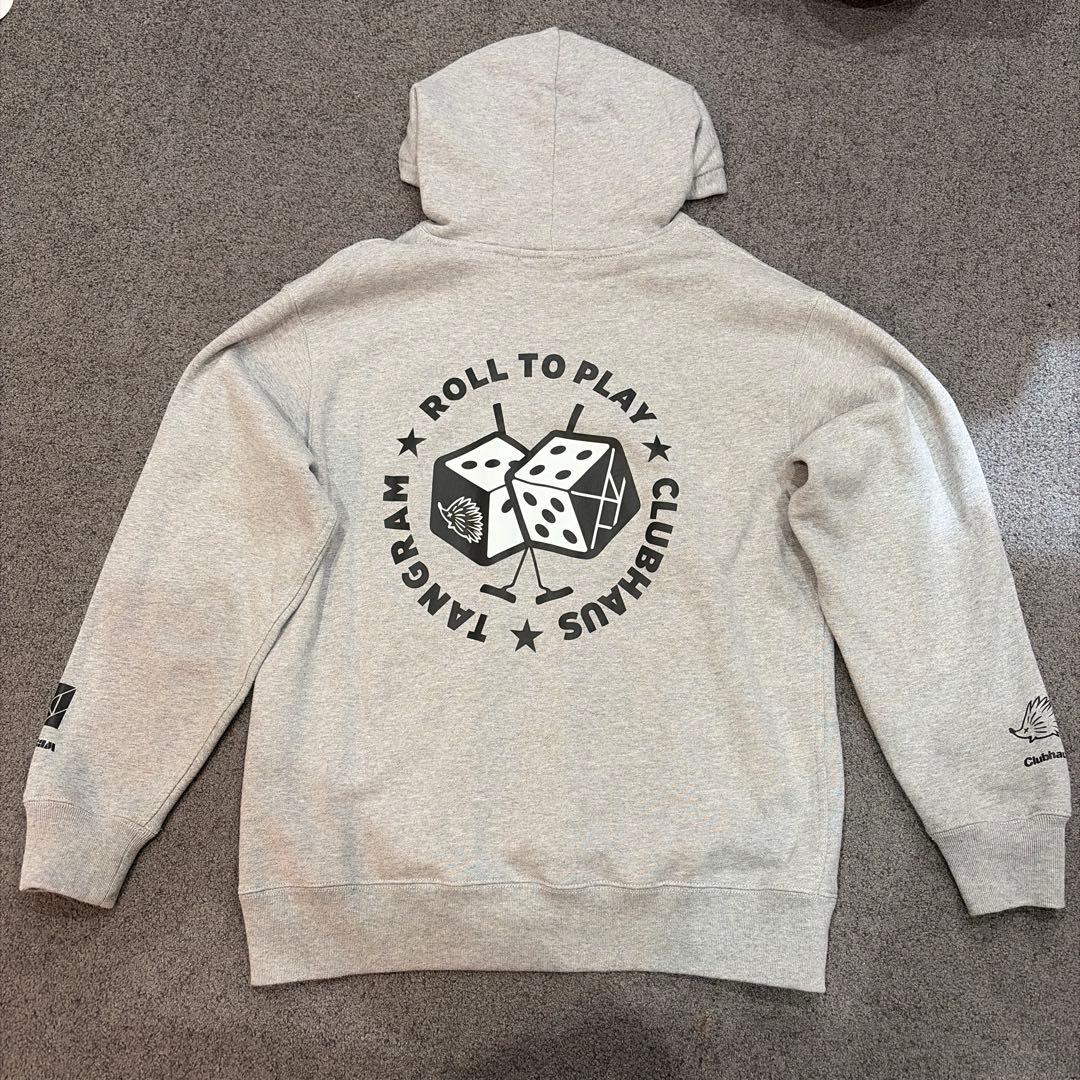 【美品】TANGRAM × Clubhausコラボパーカー グレー　Lサイズ