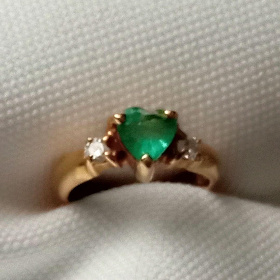 K18 ベビーリング エメラルド　ダイヤモンド　ネックレストップ　ジュエリーマキ