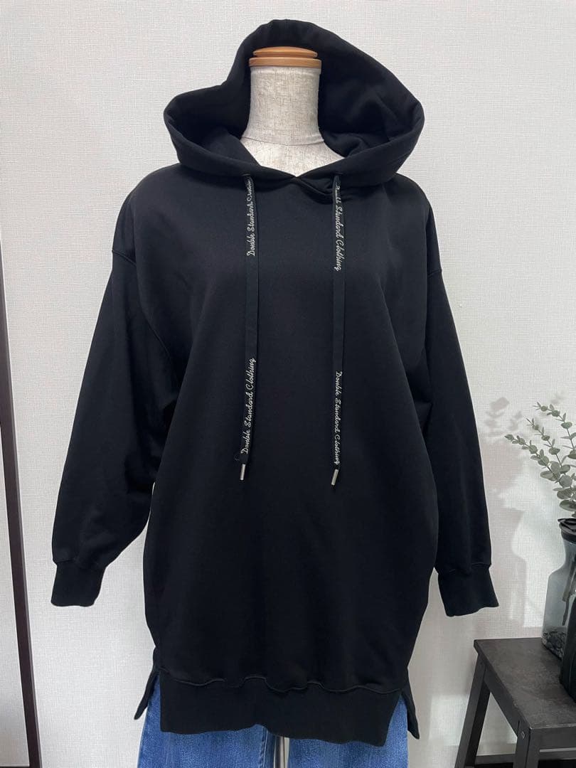 DOUBLE STANDARD CLOTHING ロゴキャノンループパーカー黒