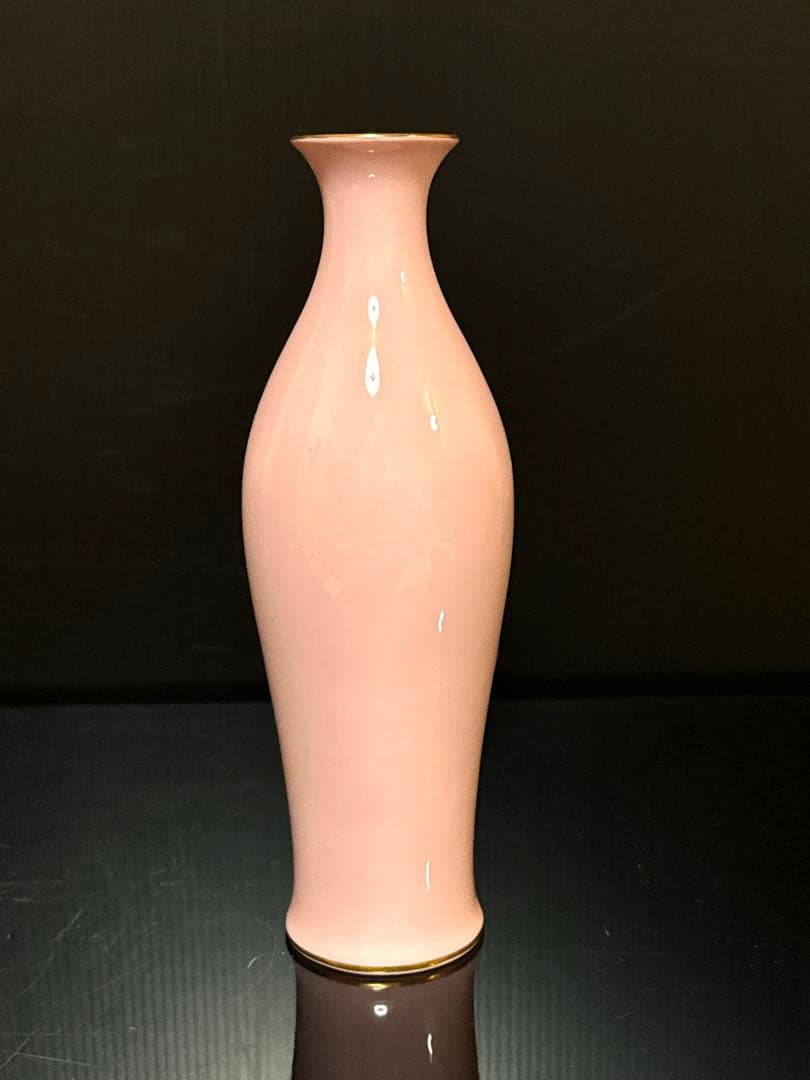 希少 オールドノリタケ Noritake 丸木印 ピンク色 盛上 踊る裸女 花瓶