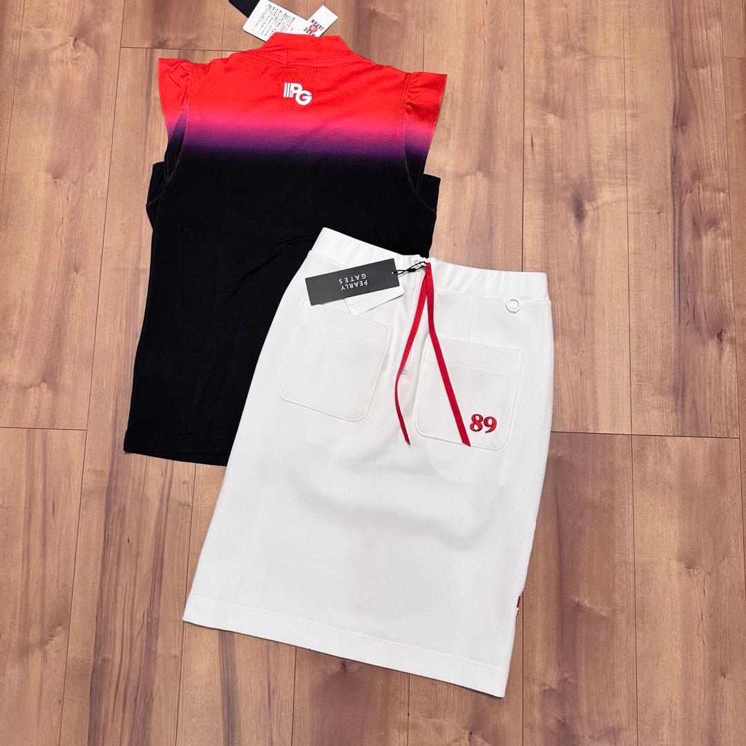 丈長め　スカート　モックネック　シャツ　セットアップ　サイズ0 春夏　新品