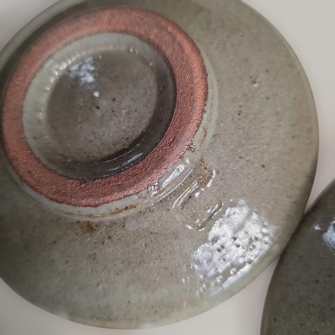 阿部祐工　祐工窯　呉須鉄巻独楽文皿　銘々皿　小皿　5枚