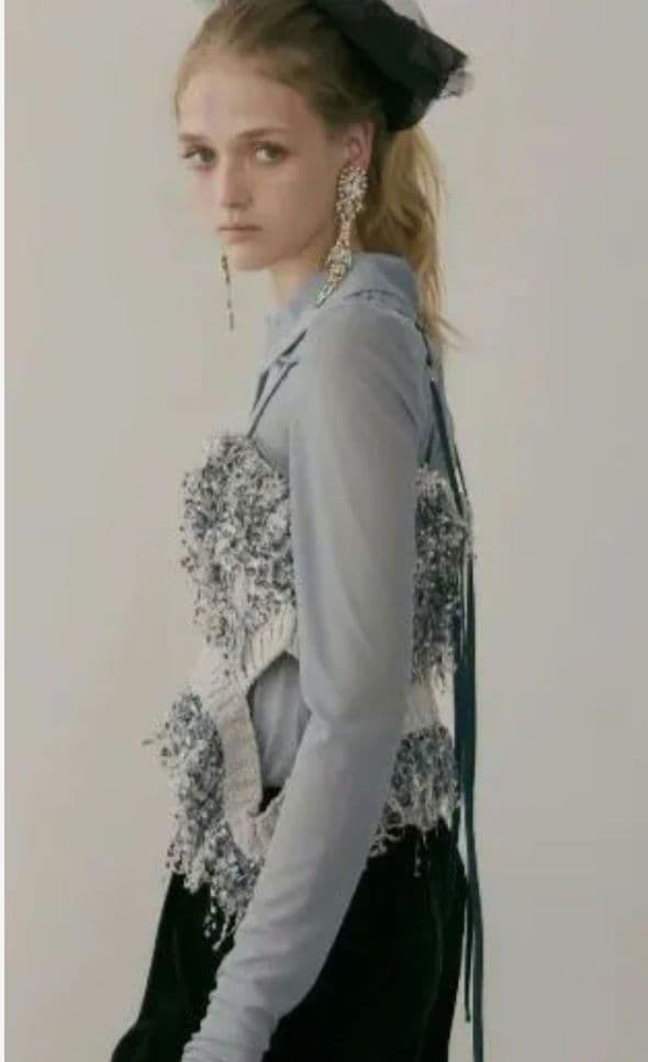 LA BELLE ETUDE ミックスニット ツィードビスチェ