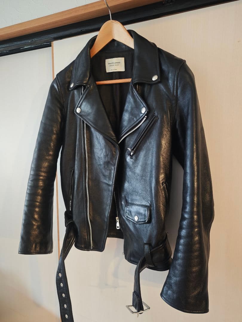 beautiful people ヴィンテージレザー ライダース 170 羊革