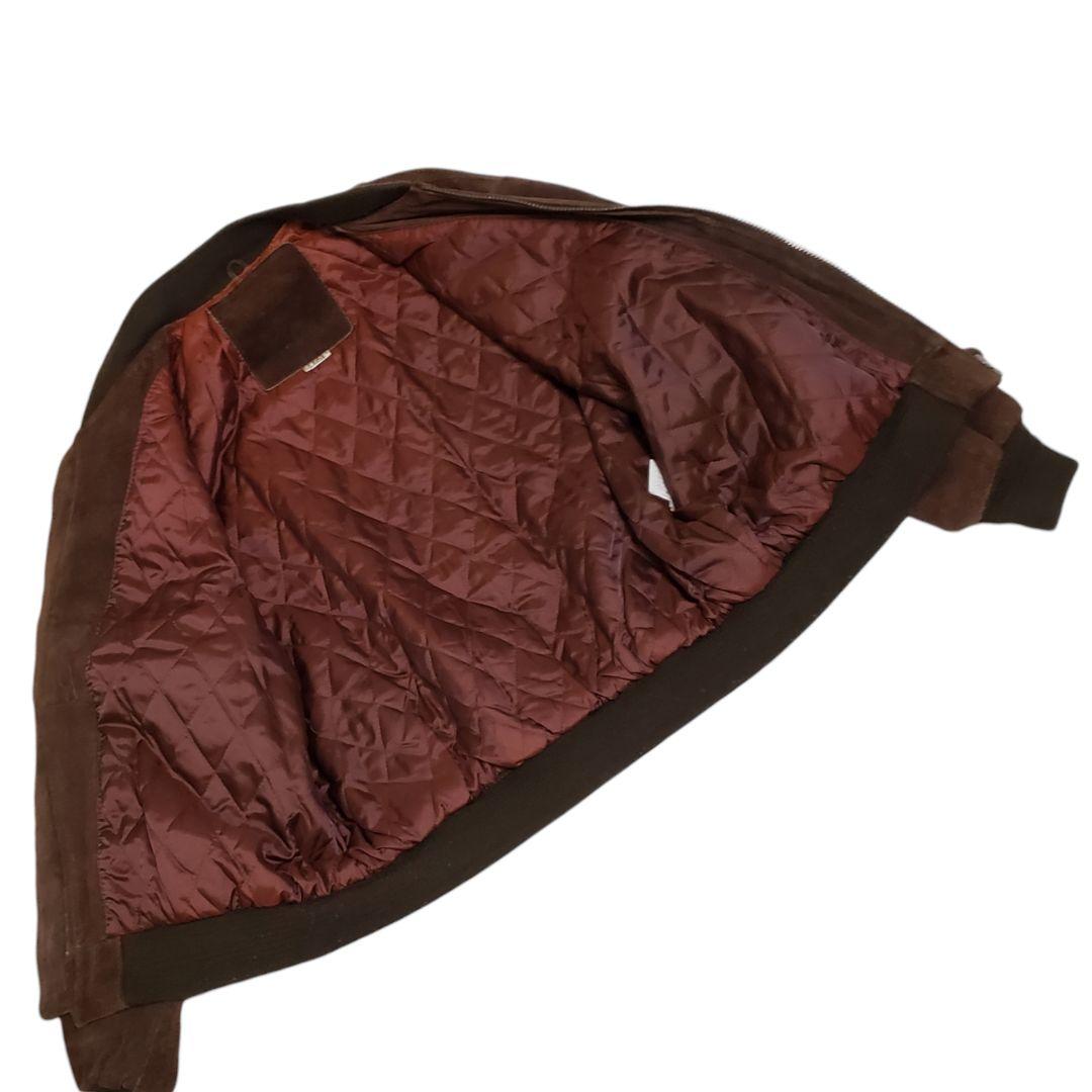 牛革　スエード　MA-1タイプ　レザージャケット　ボンバージャケット　Lサイズ