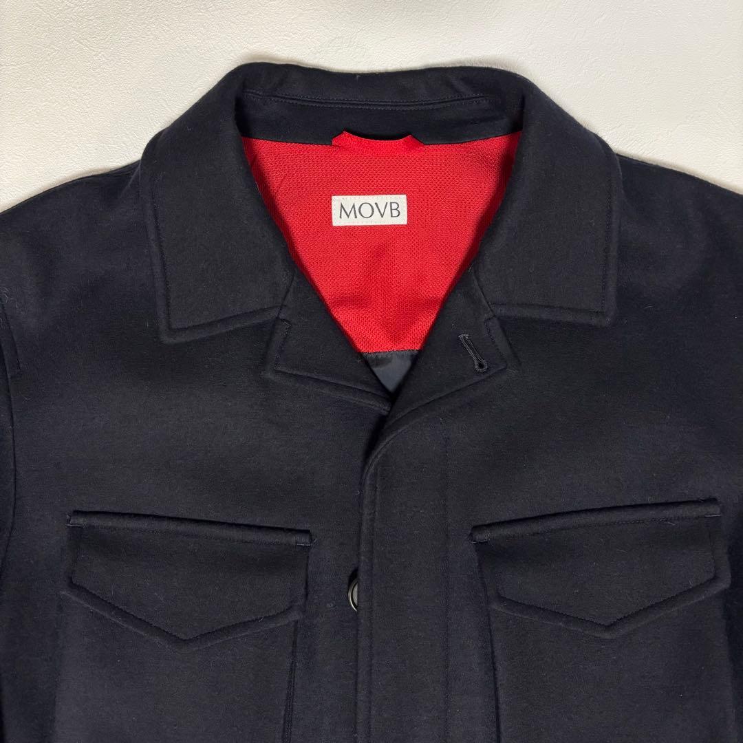 【美品】MOVB（モーブ）干場ウール ミリタリーウールジャケット ブラック 48