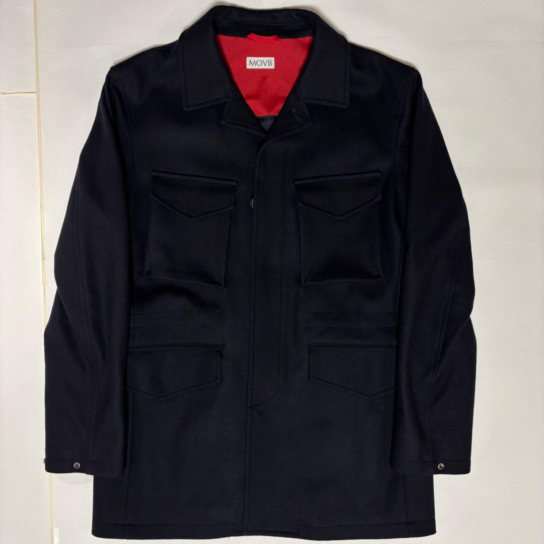 【美品】MOVB（モーブ）干場ウール ミリタリーウールジャケット ブラック 48