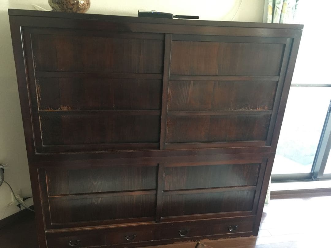 木目が美しい水屋箪笥 明治・大正期