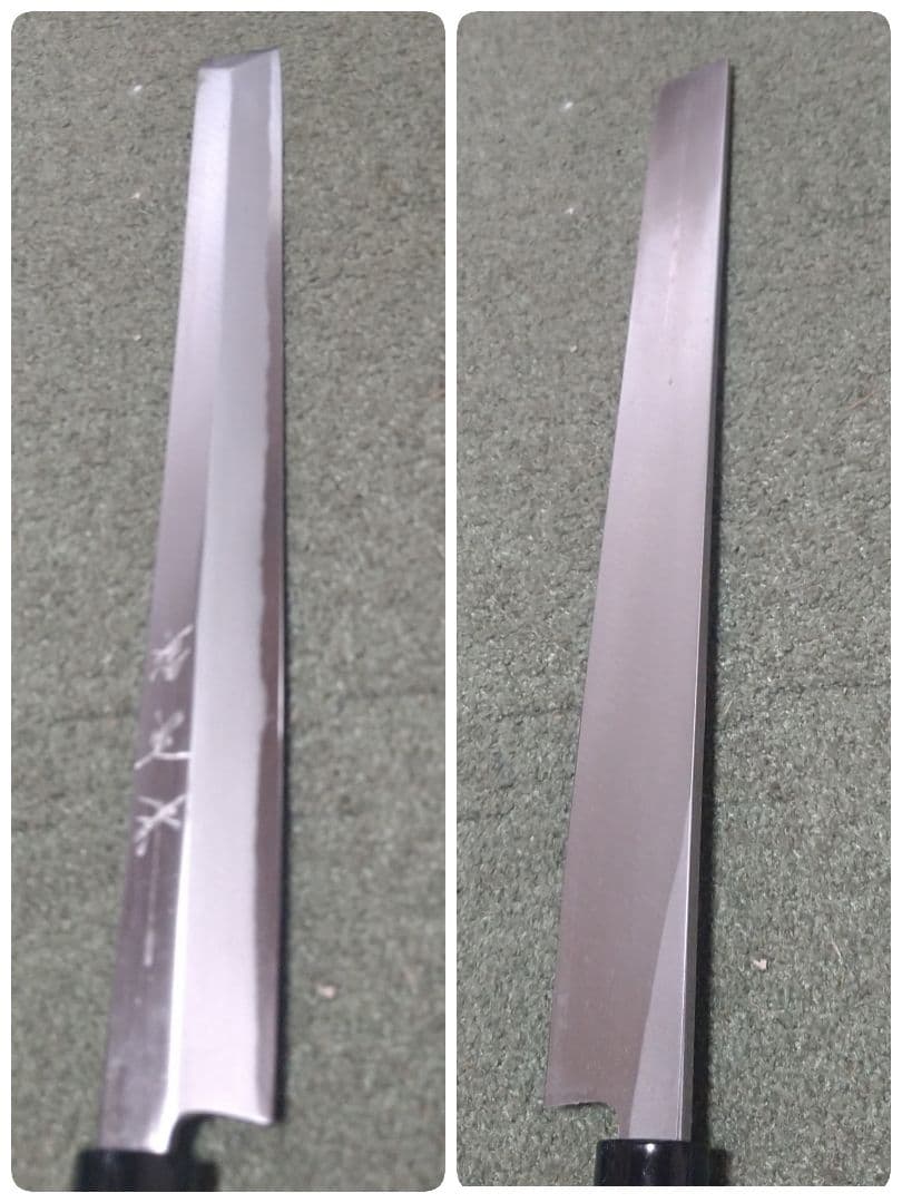 蔵出し堺刃物　蛸引き包丁　信定　柳刃包丁　刺身包丁　240ミリ　栗型柄　外箱付き