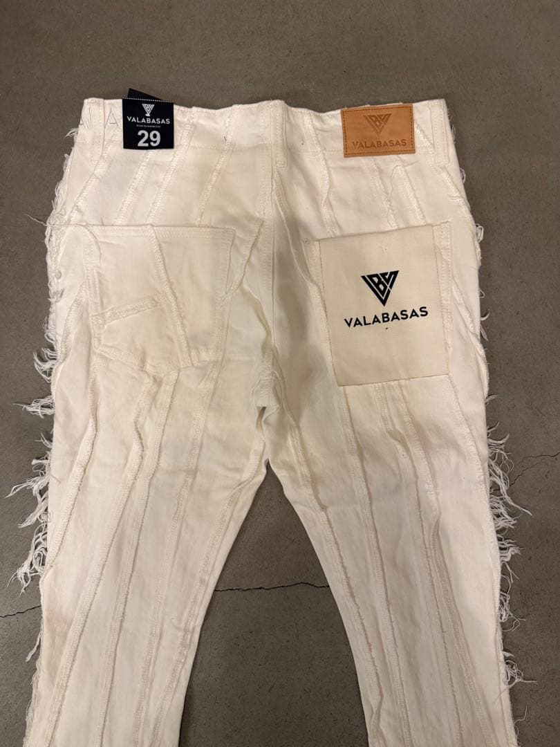 valabasasバラバサス クラッシュリペアスキニーフレアデニム ホワイト29