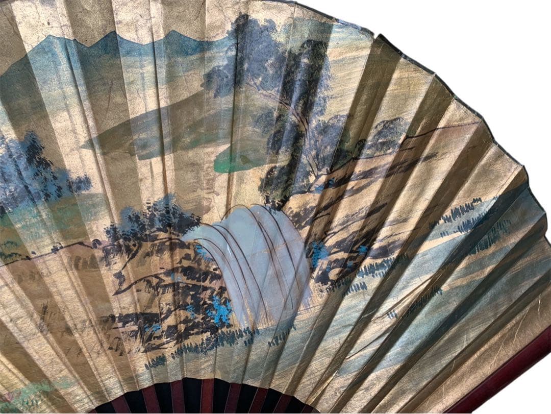 風景画の超巨大飾り扇子