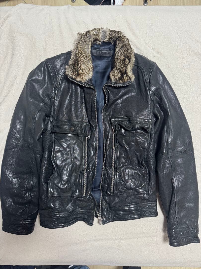 Neil Barrett レザージャケット ラビットファー