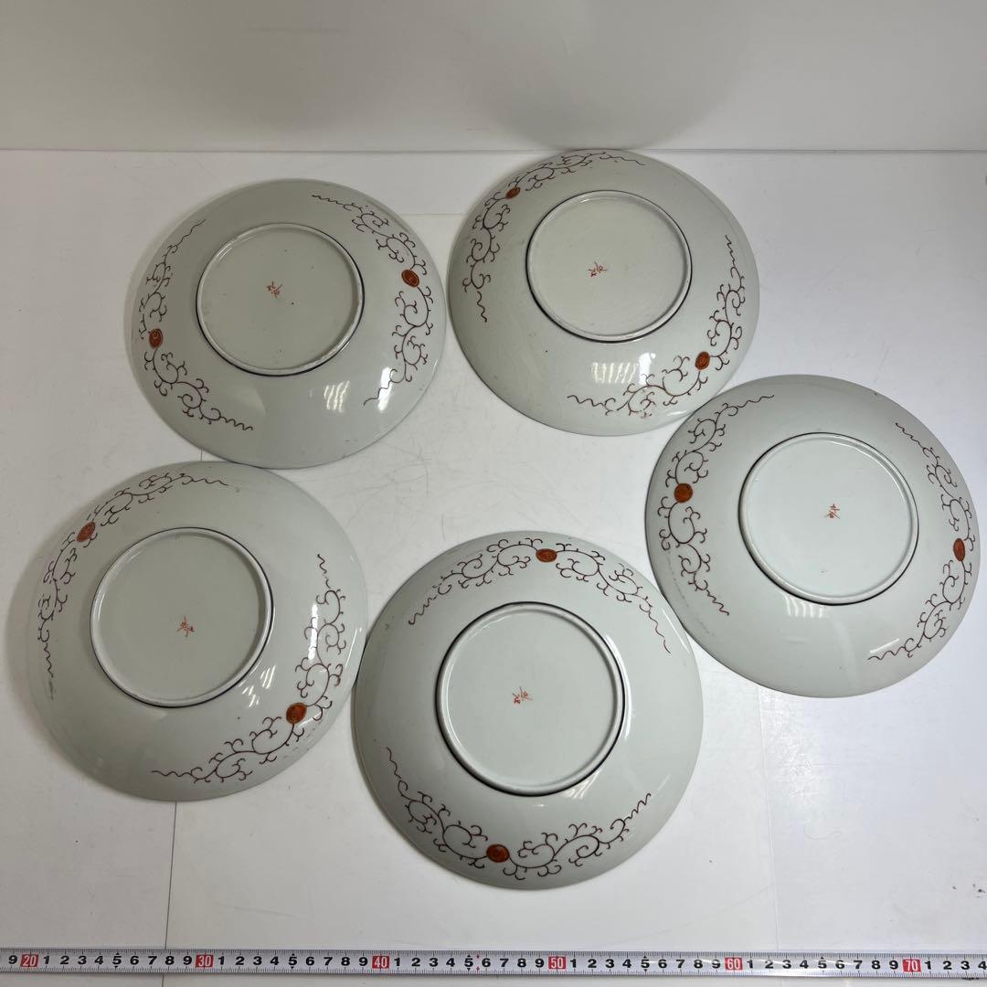 九谷焼　鷹の図金彩色絵皿5枚　直径約21㎝　東Y8-0220①