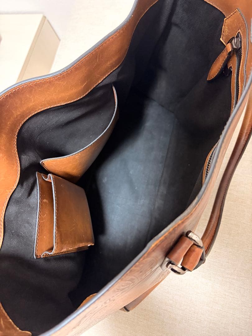 ベルルッティ カリグラフィ トートバッグ ブラウン 本革(レザー) 正規品