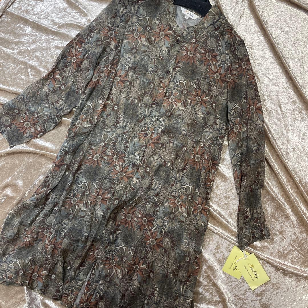 【新品未使用】ナカハネインターナショナルHealthy シルクロングブラウスLL