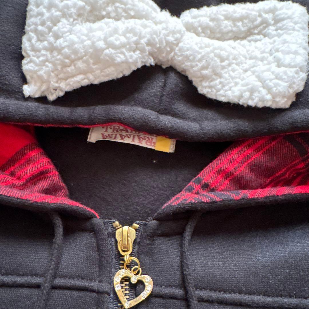 リズリサ　TRALALA パーカー　ジップアップ　　　ブラック