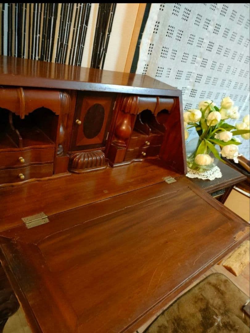 ②【ann】猫脚ライティングビューロー アンティーク家具