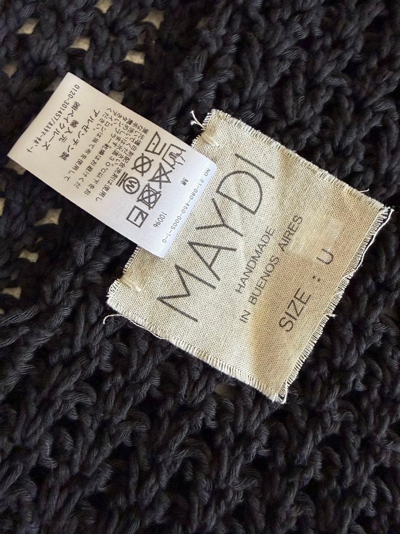 美品★MAYDI /マイディ CROP VEST ハンドニットベスト ブラック