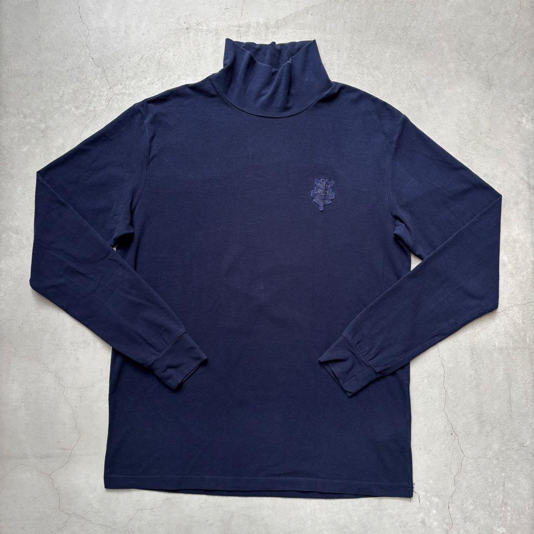 BEAMS GOLF パープルレーベル ハイネック長袖シャツ 微起毛ロゴワッペン