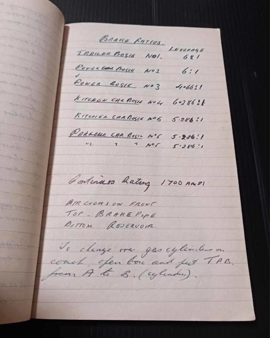 英国鉄道 技術ノート 原本 手書き図面入 ブレーキ装置資料