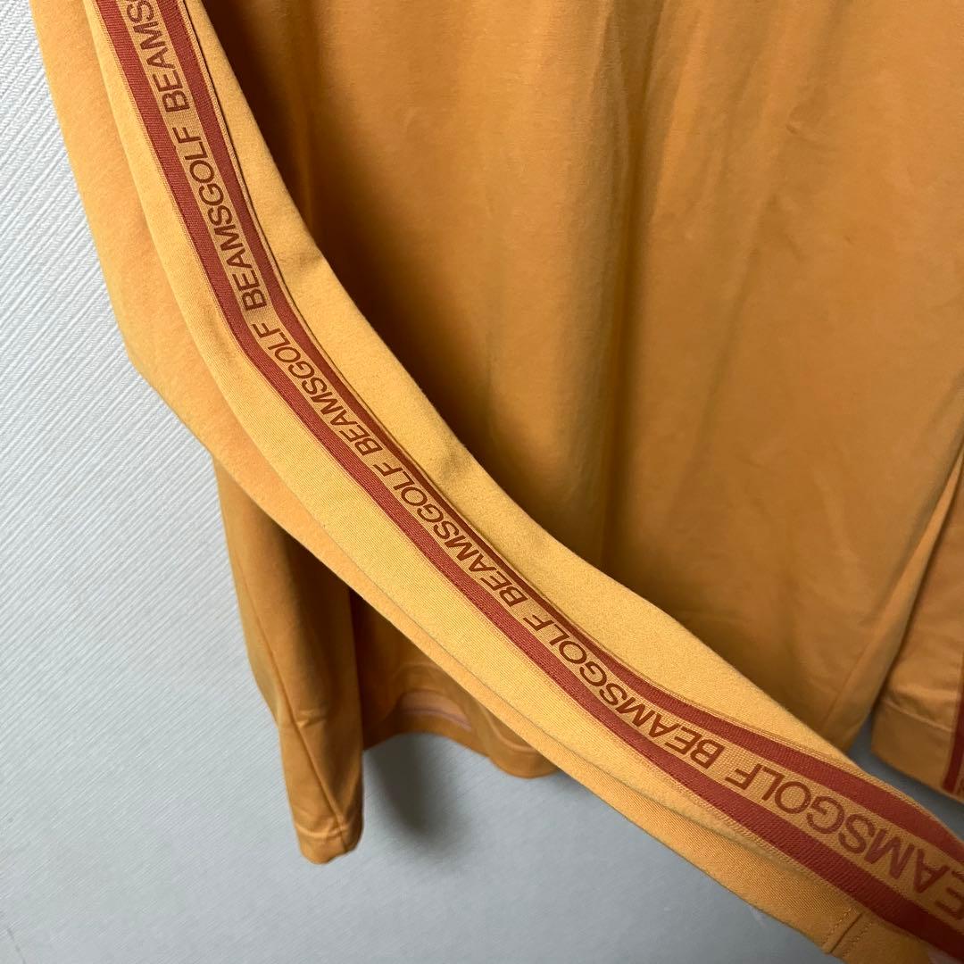新品 BEAMS GOLF 長袖 ラインロゴ モックネック オレンジ