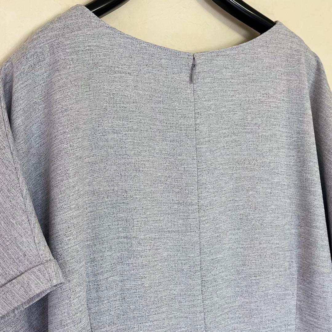 INDIVI 麻調スタイルアップワンピース　大きいサイズ