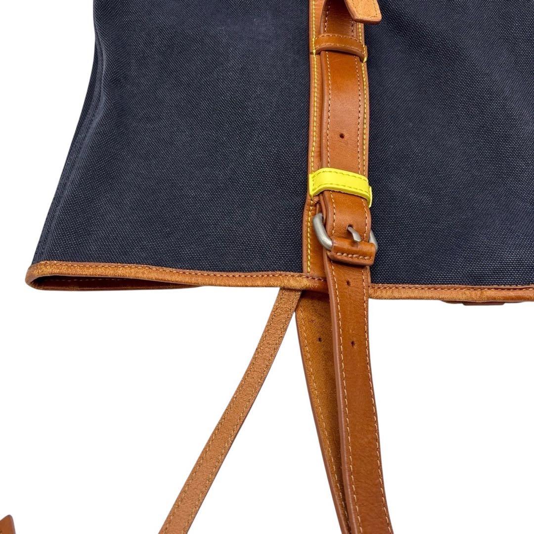 良品◎ポールスミス A4可 肩かけ可 トートバッグ ポーチ付き キャンバス 紺