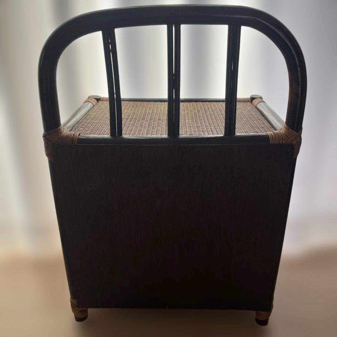 美品　昭和　レトロ　アジアン　ラタン　電話台