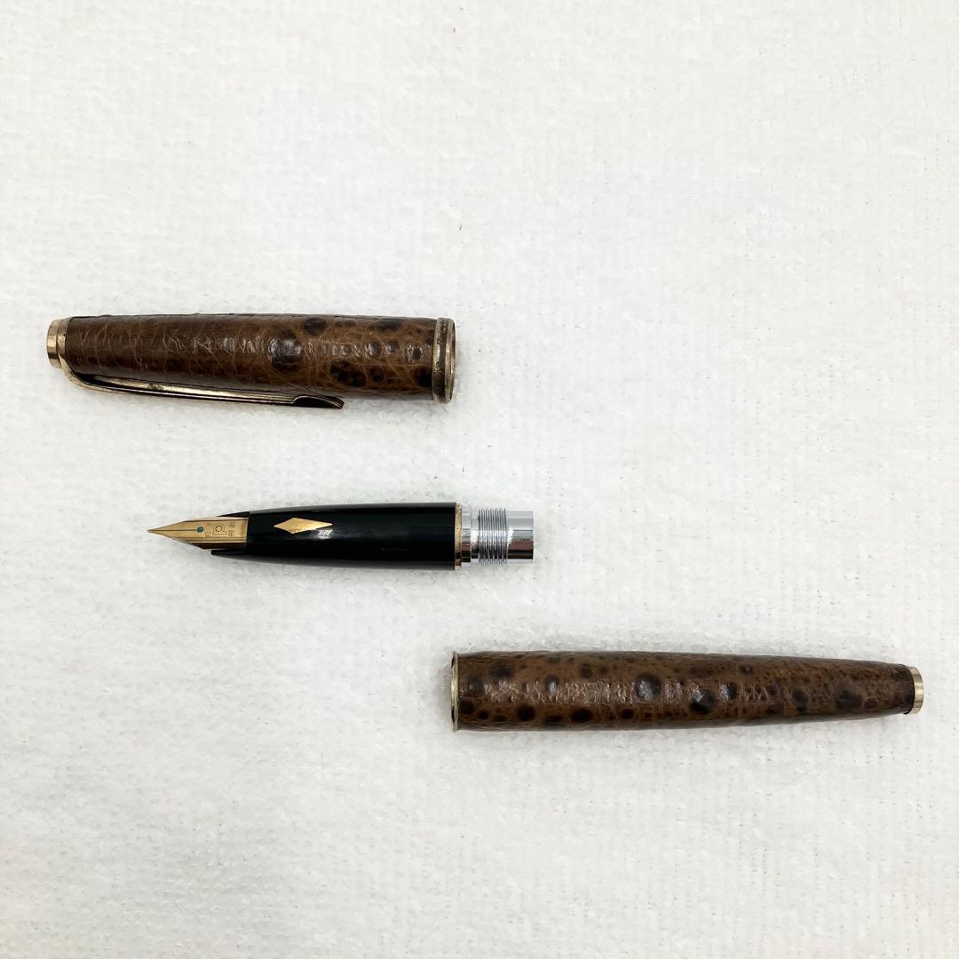 プラチナム　万年筆　アマゾネス　中古　18K　ブラウン