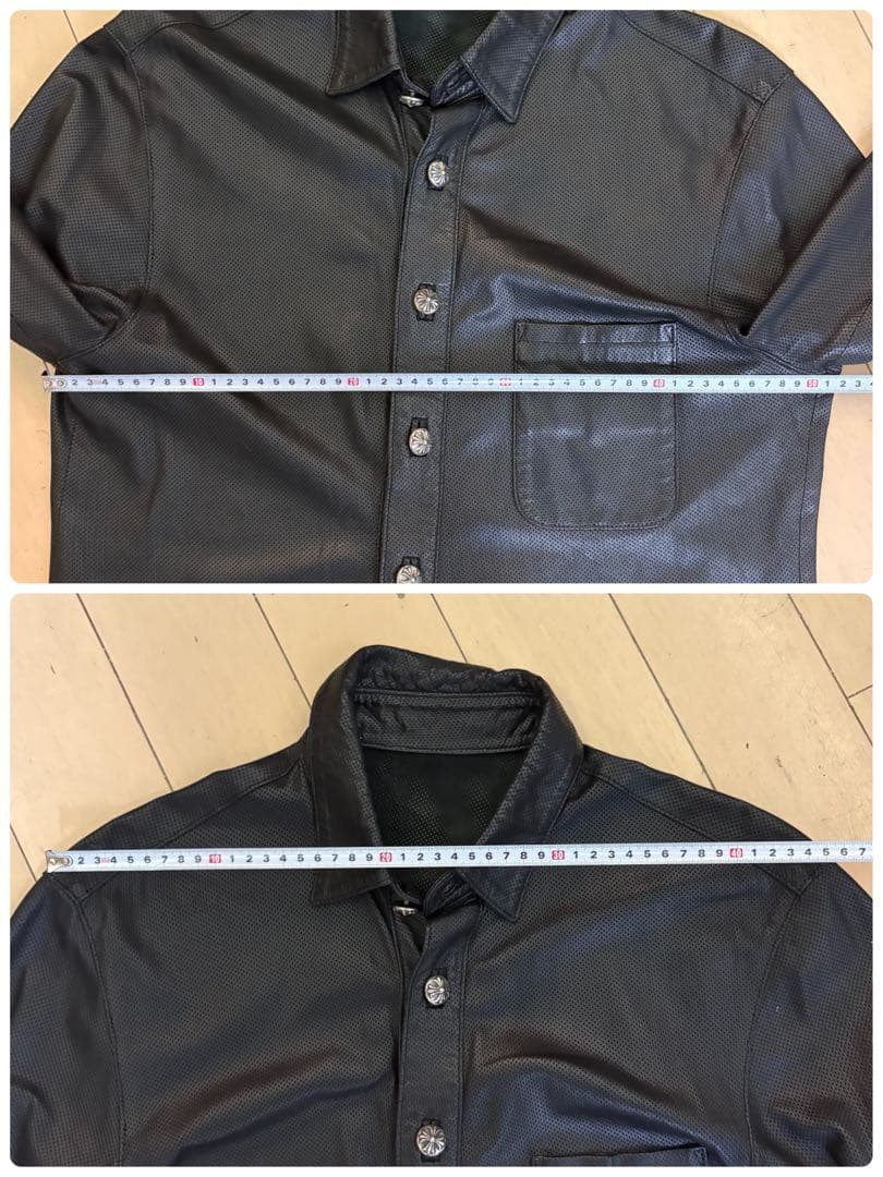 クロムハーツ レザー　シャツ　パンチングタイプ　希少のLサイズタグ　売り切り