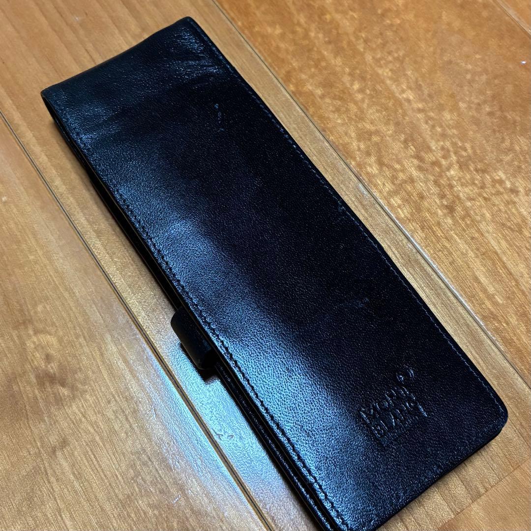 MONTBLANC 黒 レザー ペンケース ３本挿し