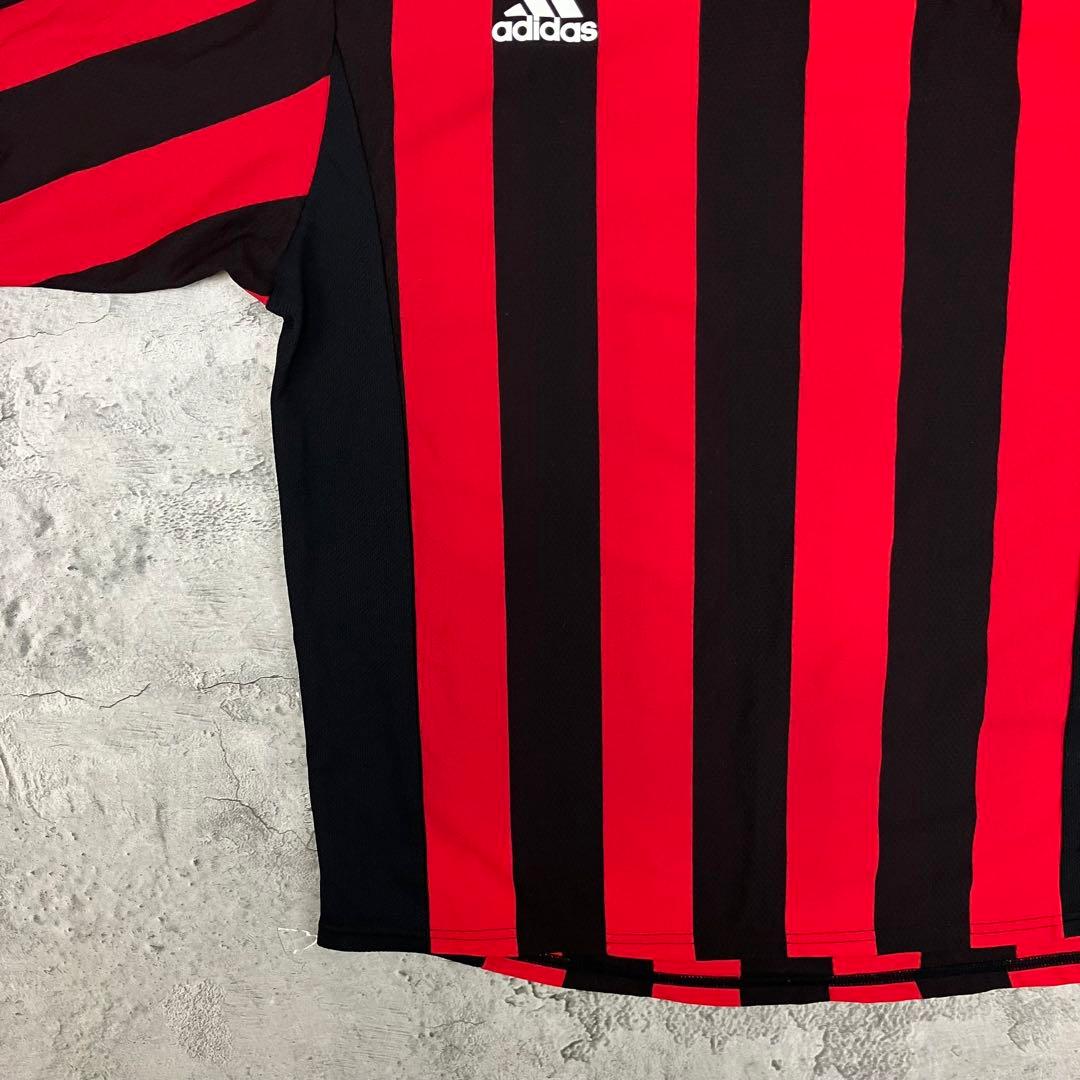 adidas TOSHIBA #2 サッカーシャツ 日本製 古着 刺繍 赤黒 L