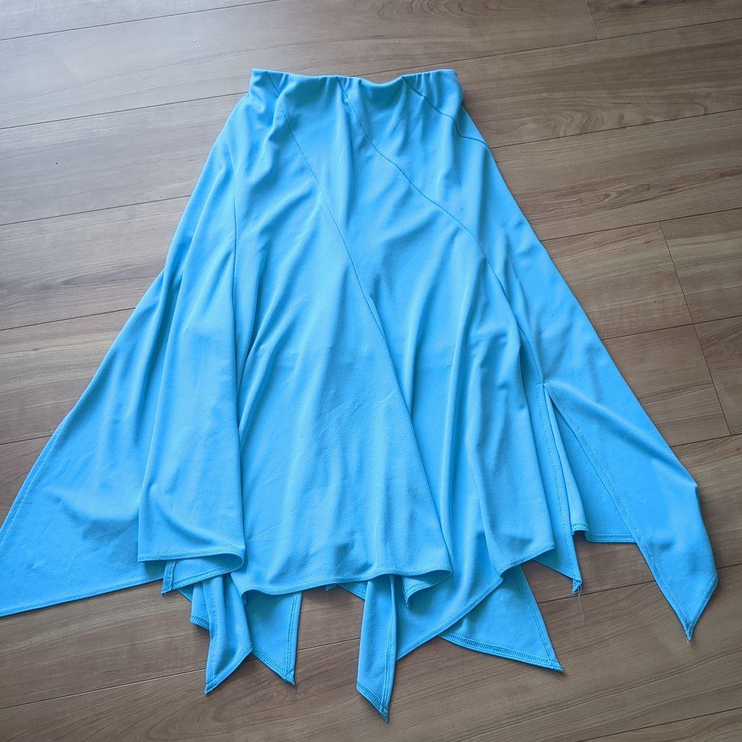 値下げ☆Papillon 水色 社交ダンス ダンスレッスン　ドレス