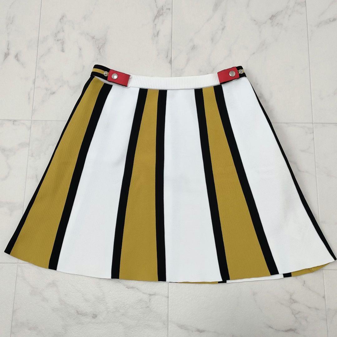 アルチビオ　ニット　スカート　ストライプ　ポケット脱着　ベルト付き　サイズ36