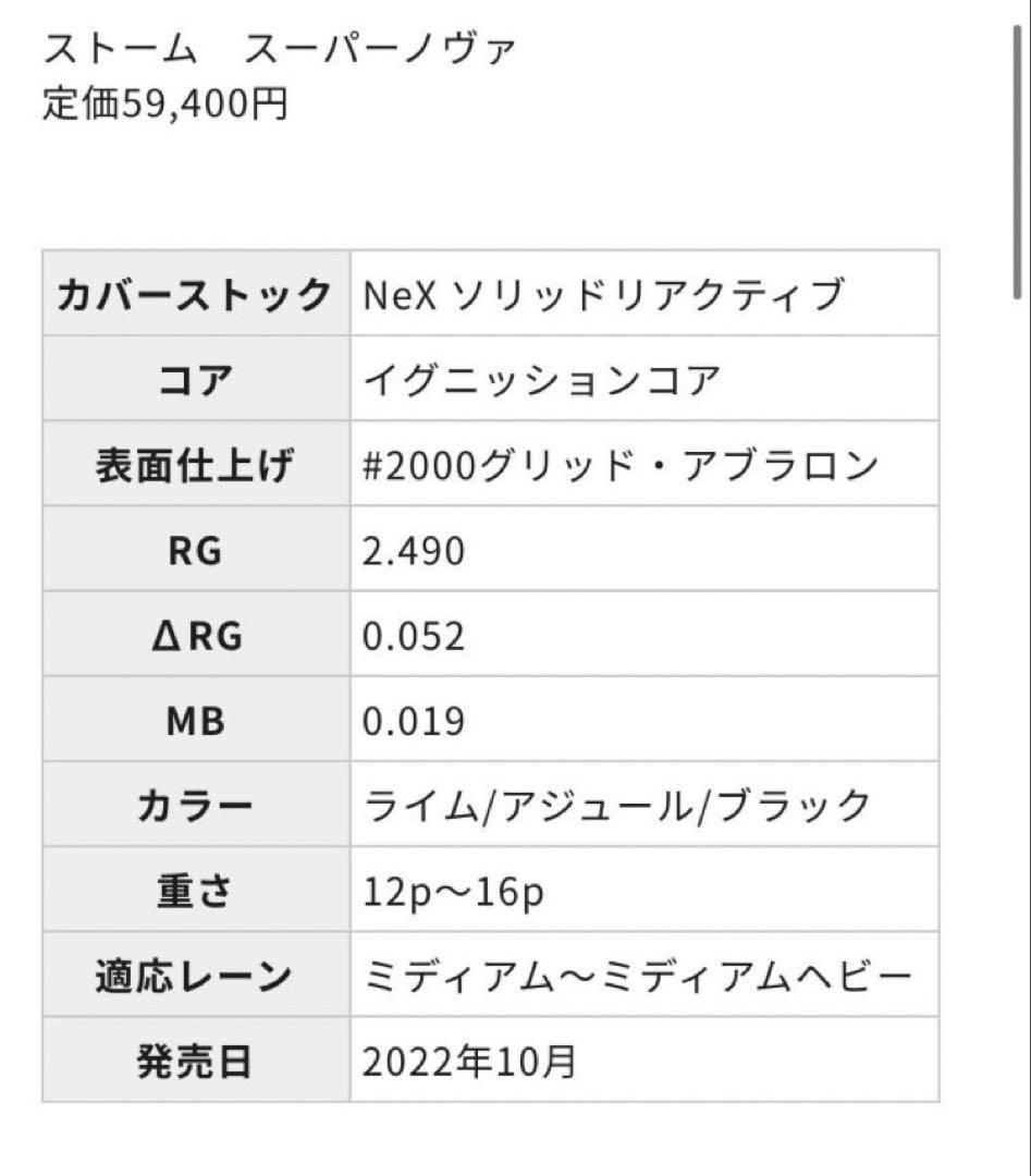 スーパーノヴァ15P4oz (ストーム)新品未使用