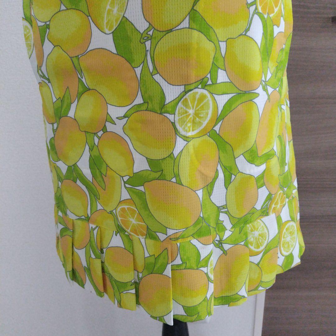☆ARCHIVIO✩イエローノースリーブワンピース レモン柄/果実柄M