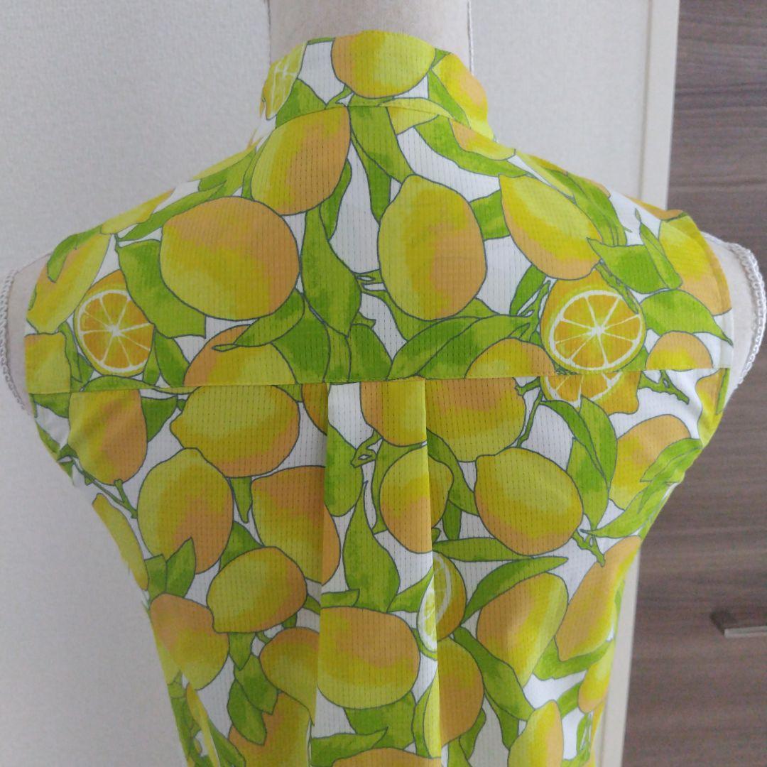 ☆ARCHIVIO✩イエローノースリーブワンピース レモン柄/果実柄M