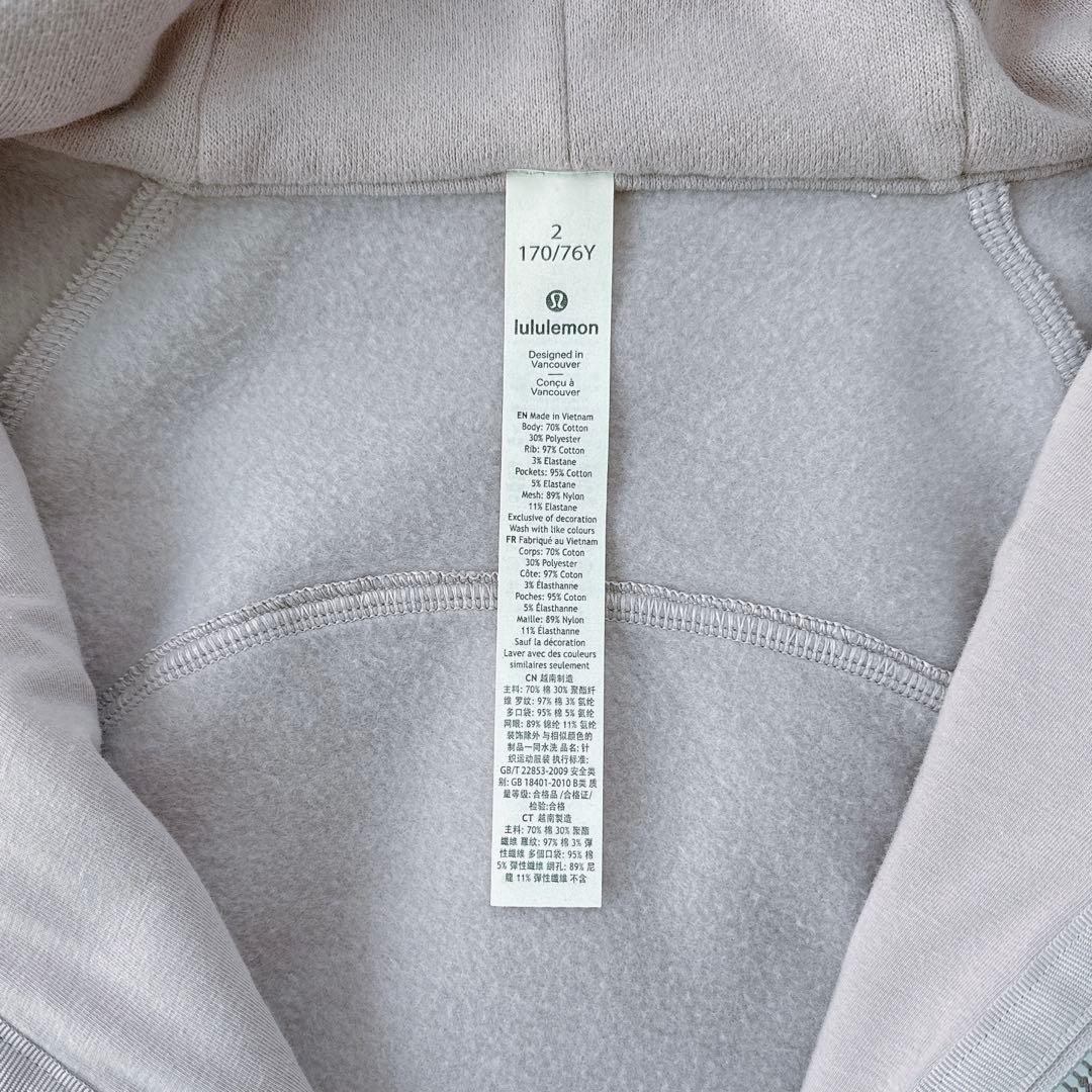 ルルレモン　フルジップ　フーディー　パーカー