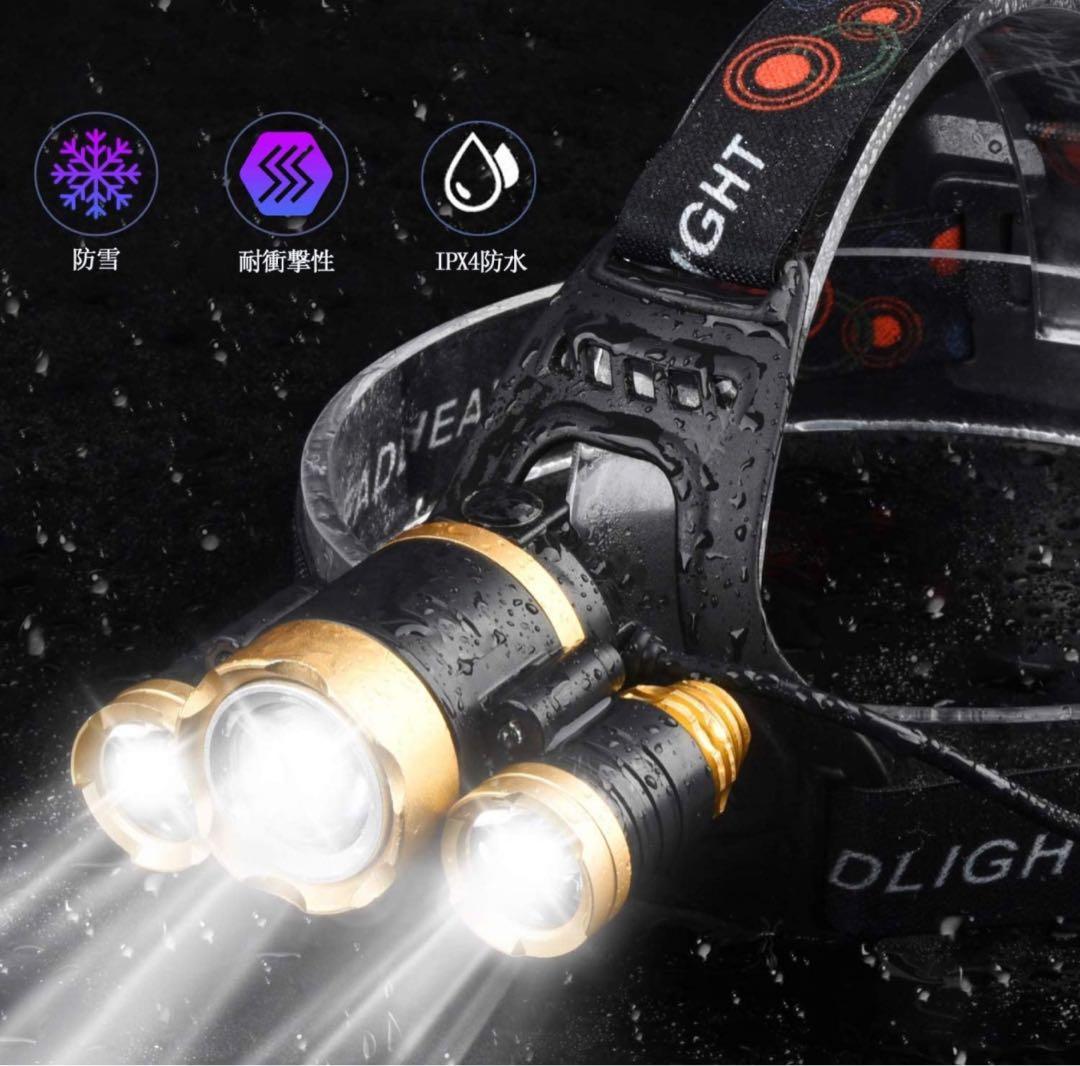 ヘッドライト LED ヘッドランプ USB 充電式 センサー機能付き120°調整