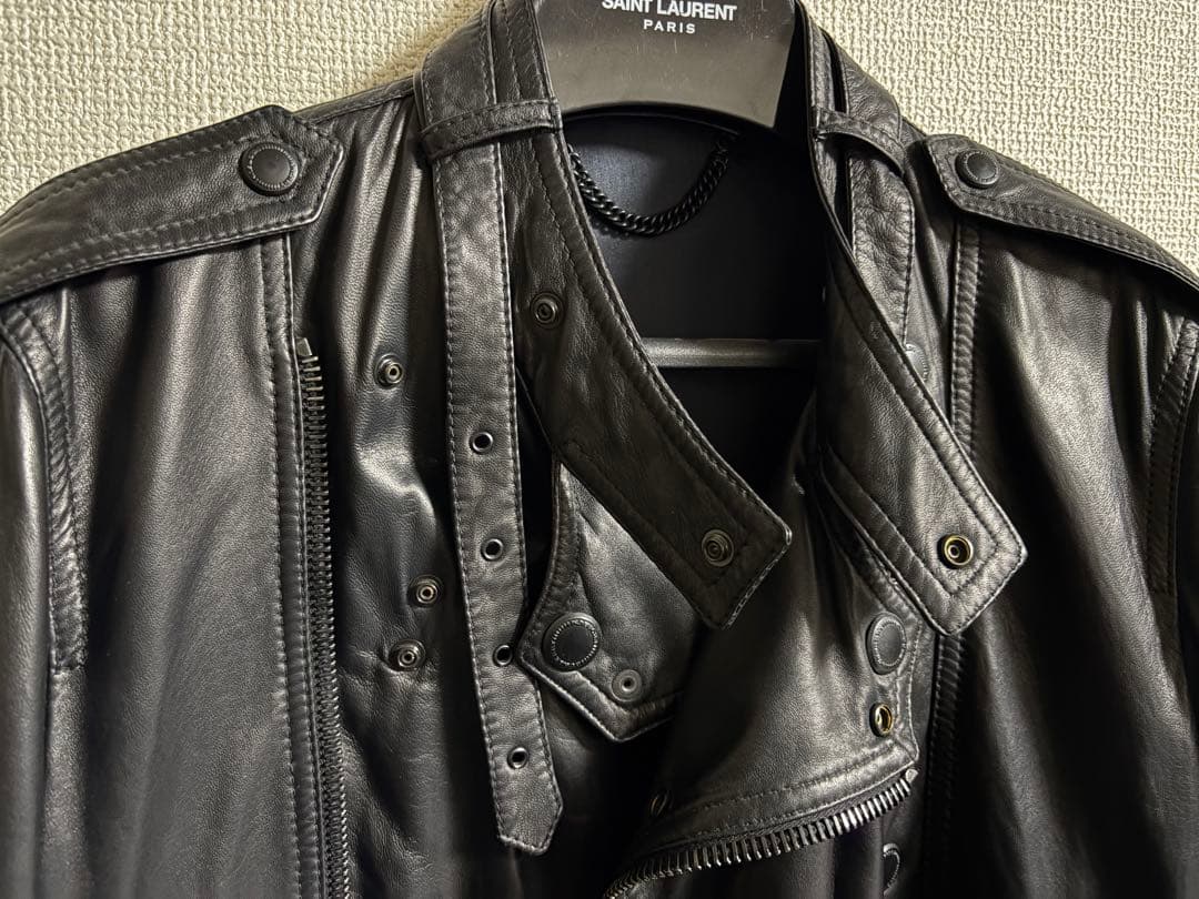 バーバリープローサム ダブルライダースジャケット レザー 48 サンローランパリ