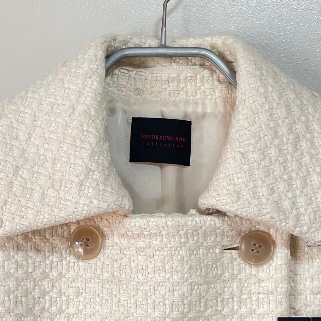 新品タグ付【TOMORROWLAND】エクリュファンシーツイードピージレ 36
