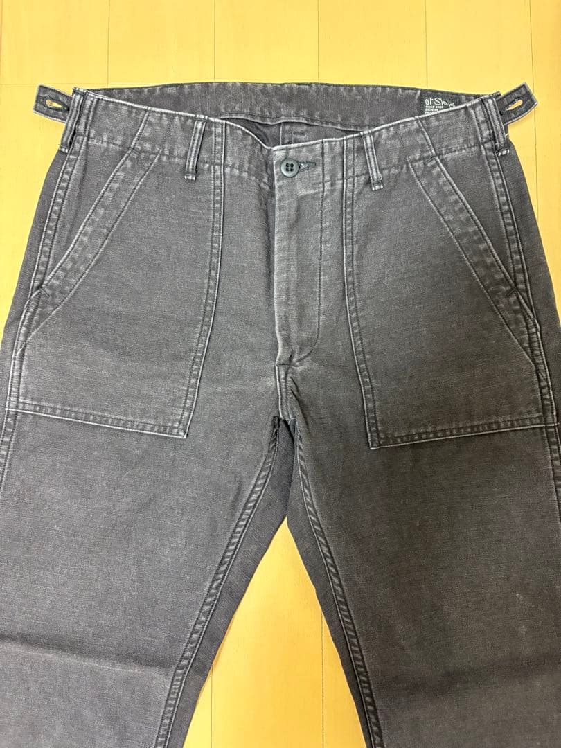 orSlow オアスロウ スリムフィット ファティーグパンツM ブラック