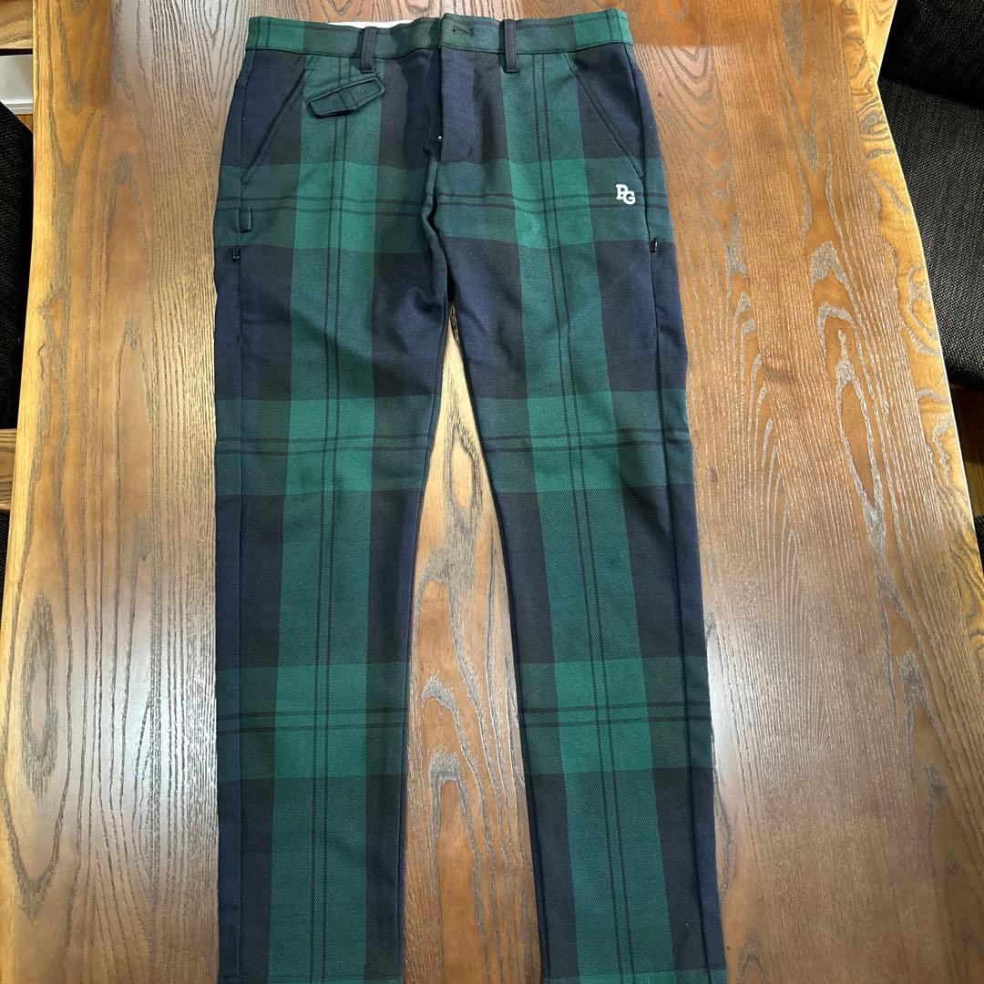 パーリーゲイツ PG グリーン ブラック チェック パンツ　サイズ4
